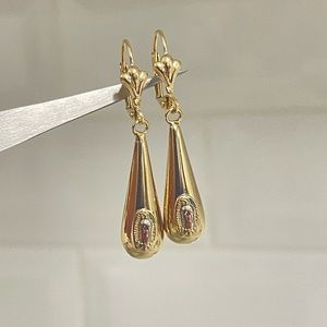 18k Gold Filled Our Lady Of Guadalupe Tear Drop Ea
